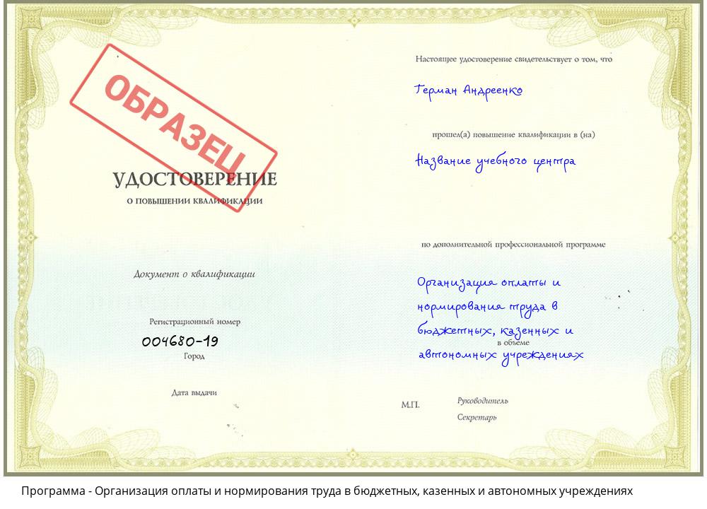 Организация оплаты и нормирования труда в бюджетных, казенных и автономных учреждениях Домодедово