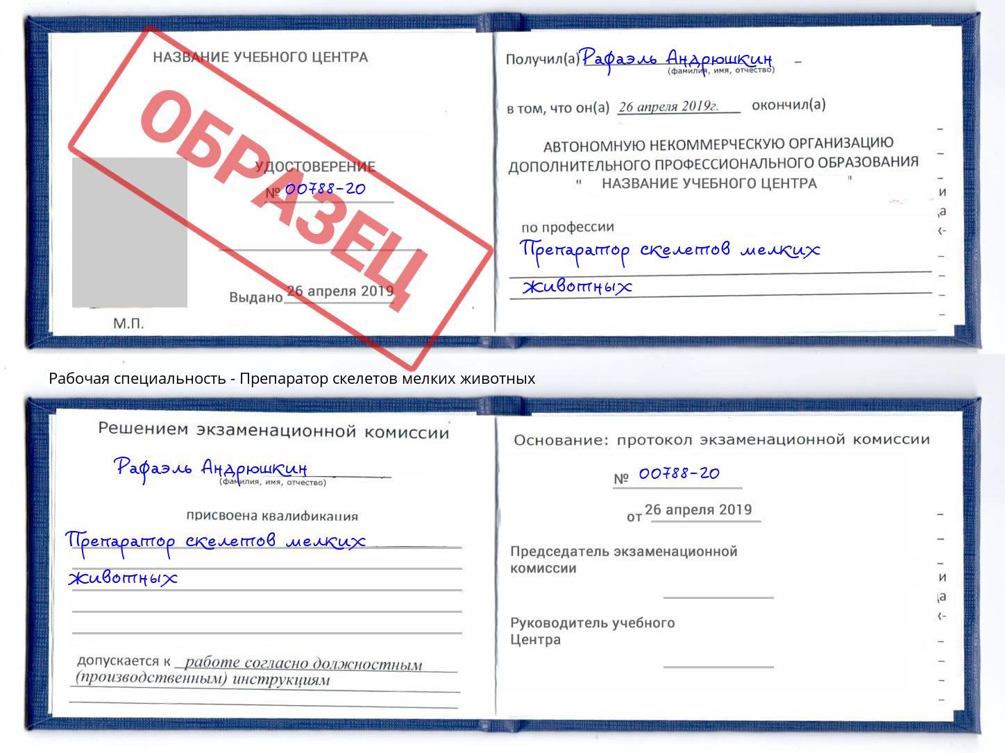 Препаратор скелетов мелких животных Домодедово
