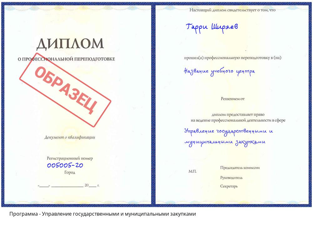 Управление государственными и муниципальными закупками Домодедово