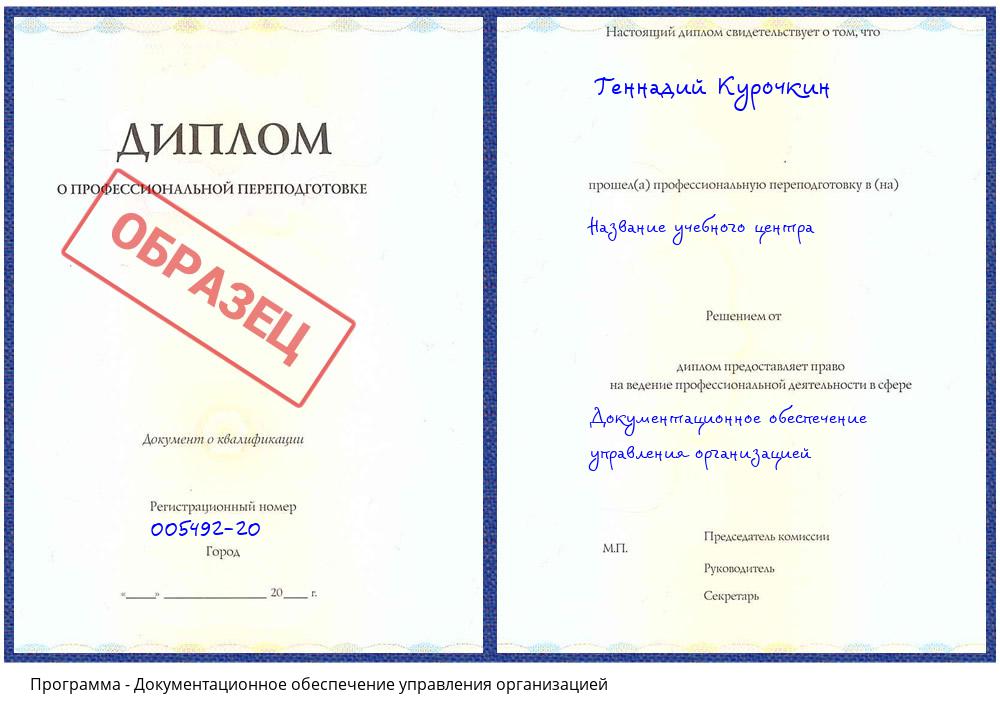 Документационное обеспечение управления организацией Домодедово