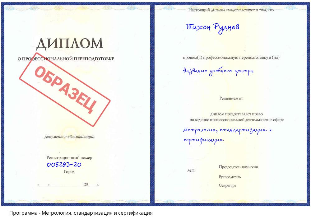 Метрология, стандартизация и сертификация Домодедово